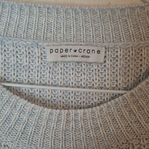 Paper Crane Blue and Cream Crew Neck Sweater size medium - Picture 2 of 6